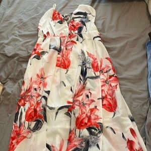 White floral maxi dress